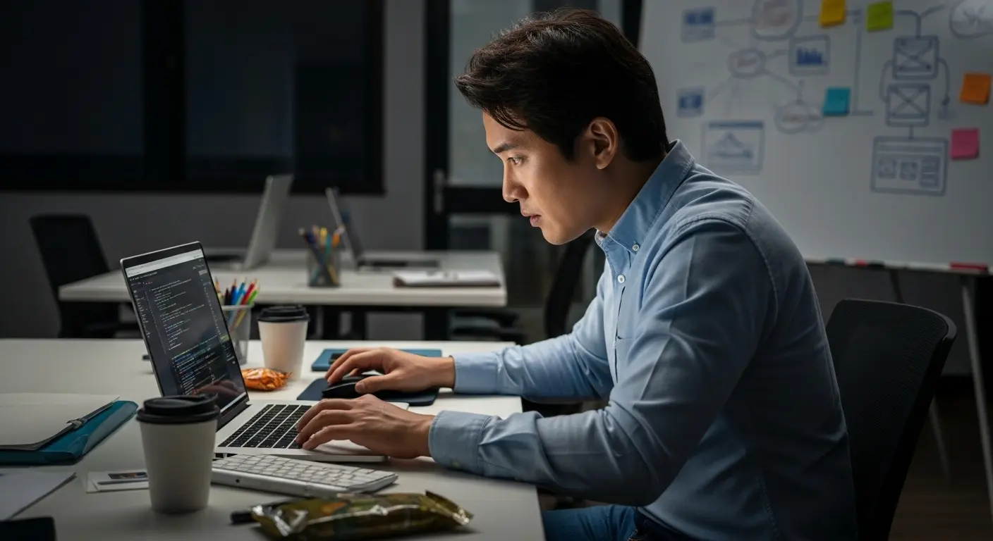 <img src="overcoming_technical_barriers_in_online_startup.webp" alt="초보 창업자의 기술 장벽 극복과 온라인 비즈니스 도전 장면, 이미지 입니다">