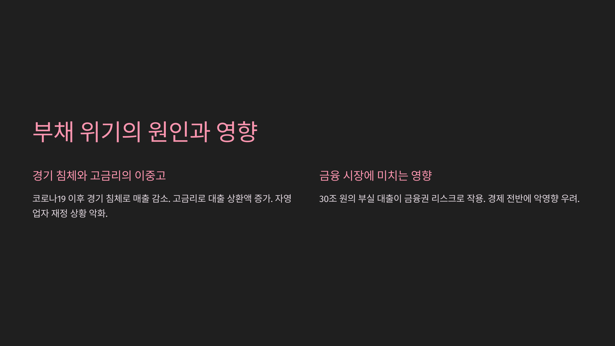 부채 위기의 원인과 영향