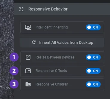 Responsive Behavior 설정