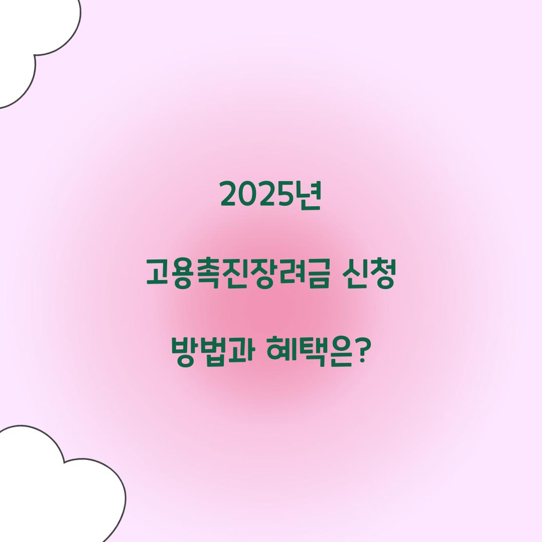 2025년 고용촉진장려금 신청