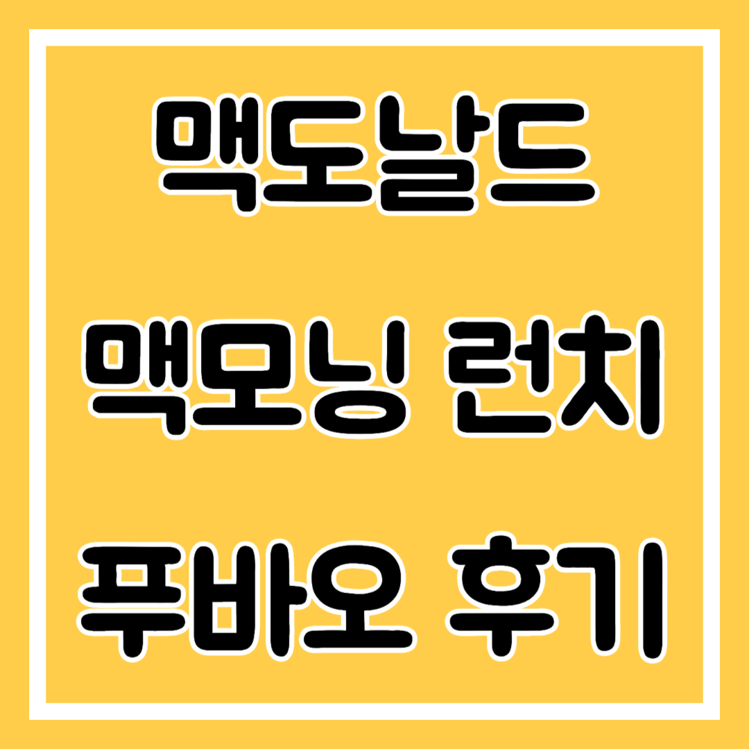 맥도날드 맥모닝 시간, 런치 시간 푸바오 후기