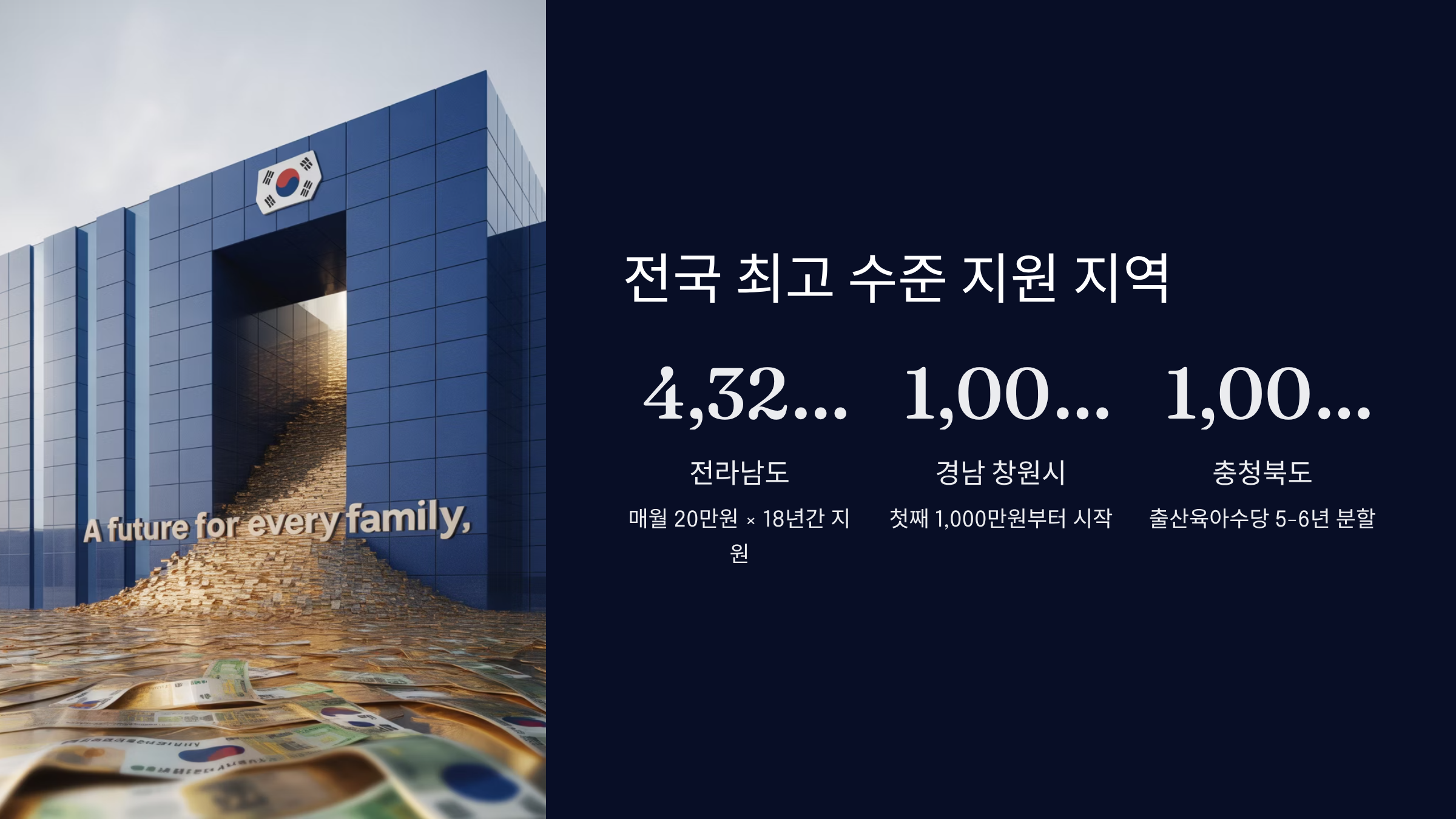 전국 최고 수준 지원 지역