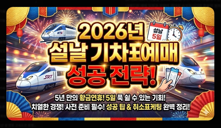 2026 설날 기차표 예매 일정