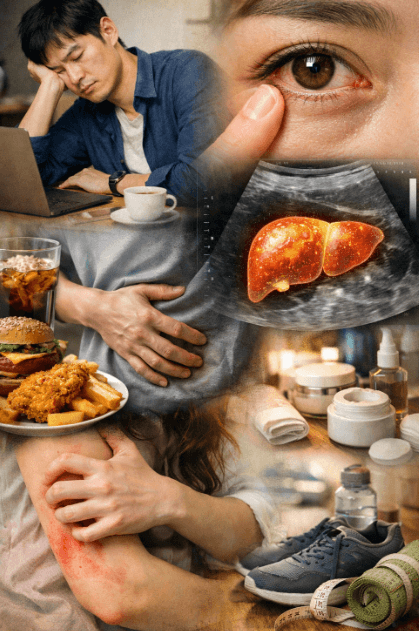 간이 지쳤을떄 나타나는 여러가지 증상