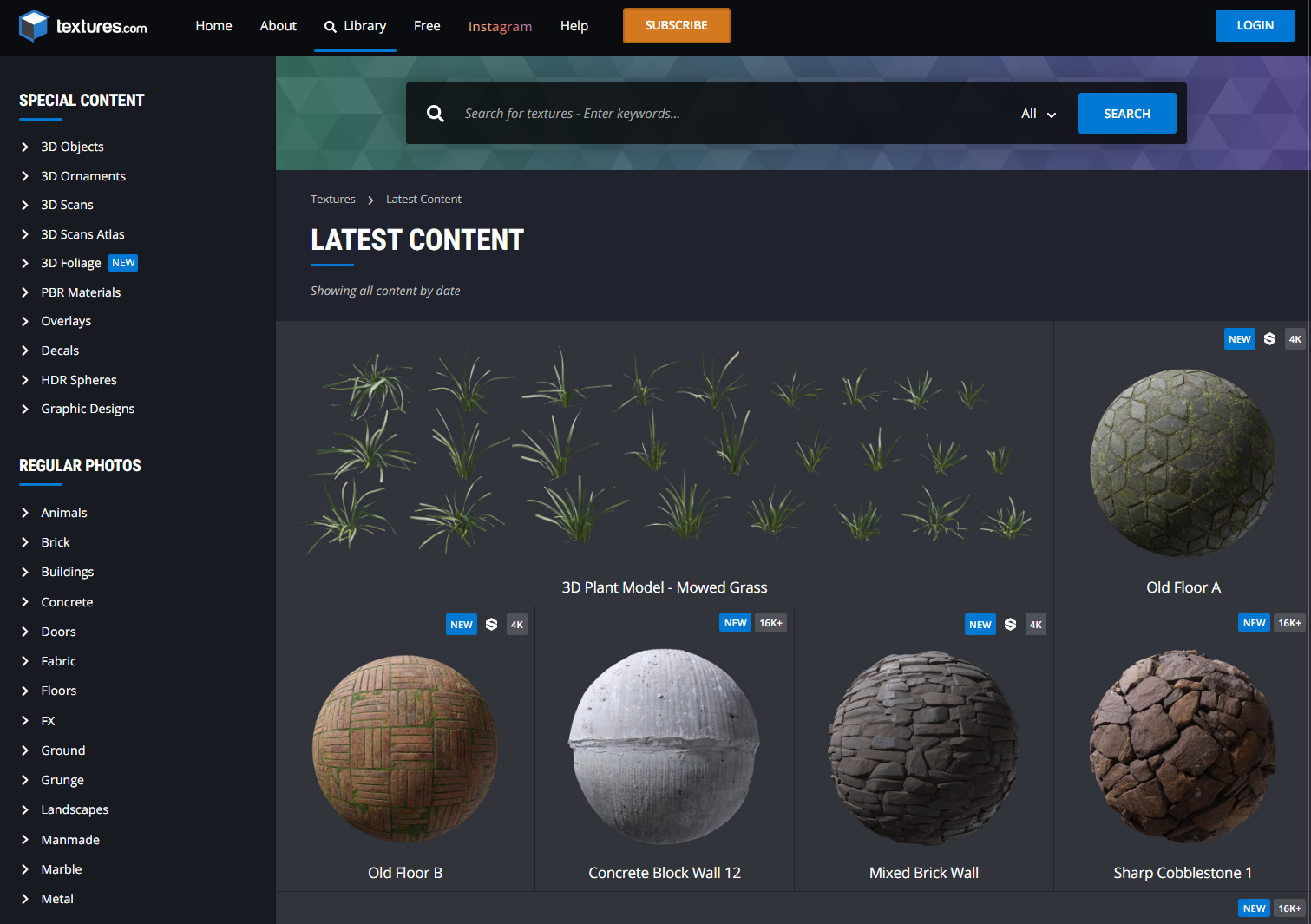 Textures 사이트 캡쳐화면