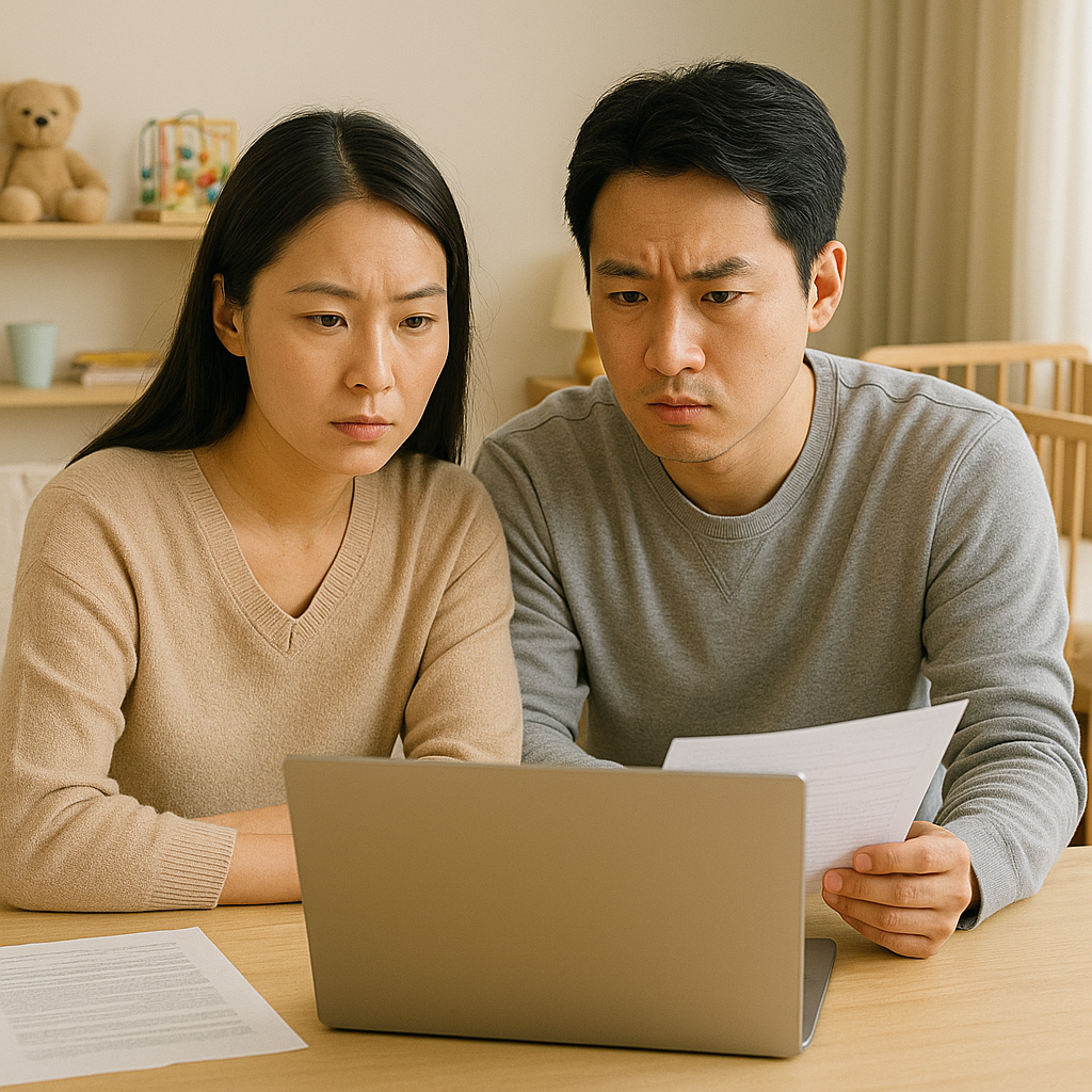 보험을 직접 설계하고자 검토하는 부부