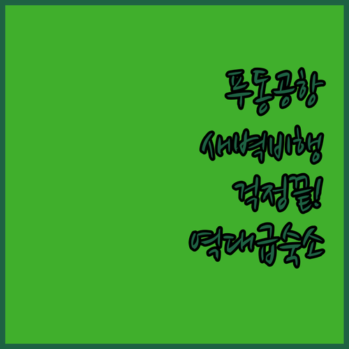 새벽 비행기도 걱정 없는 상하이 푸동..