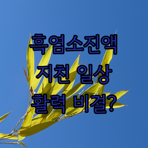 흑염소진액, 지친 일상에 활력을 더하..