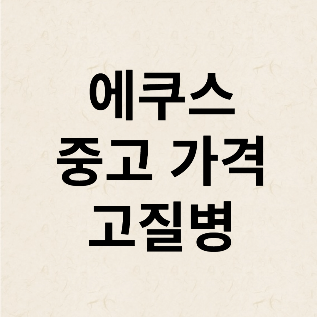 에쿠스 중고 가격 및 고질병