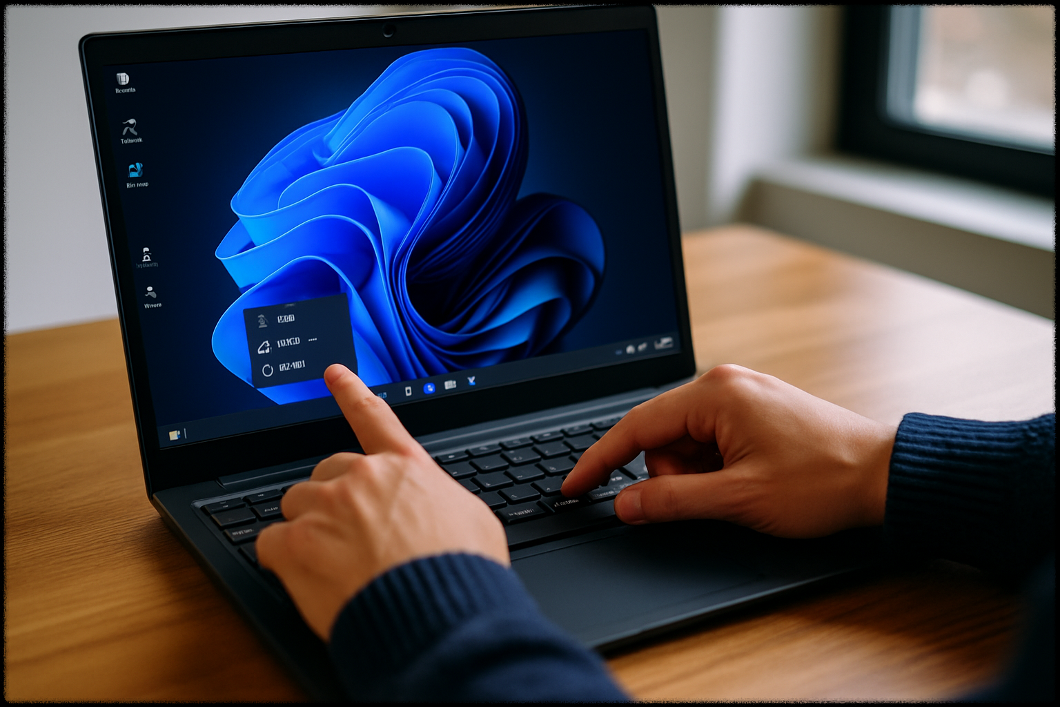 안전모드로 부팅 중인 노트북의 모습