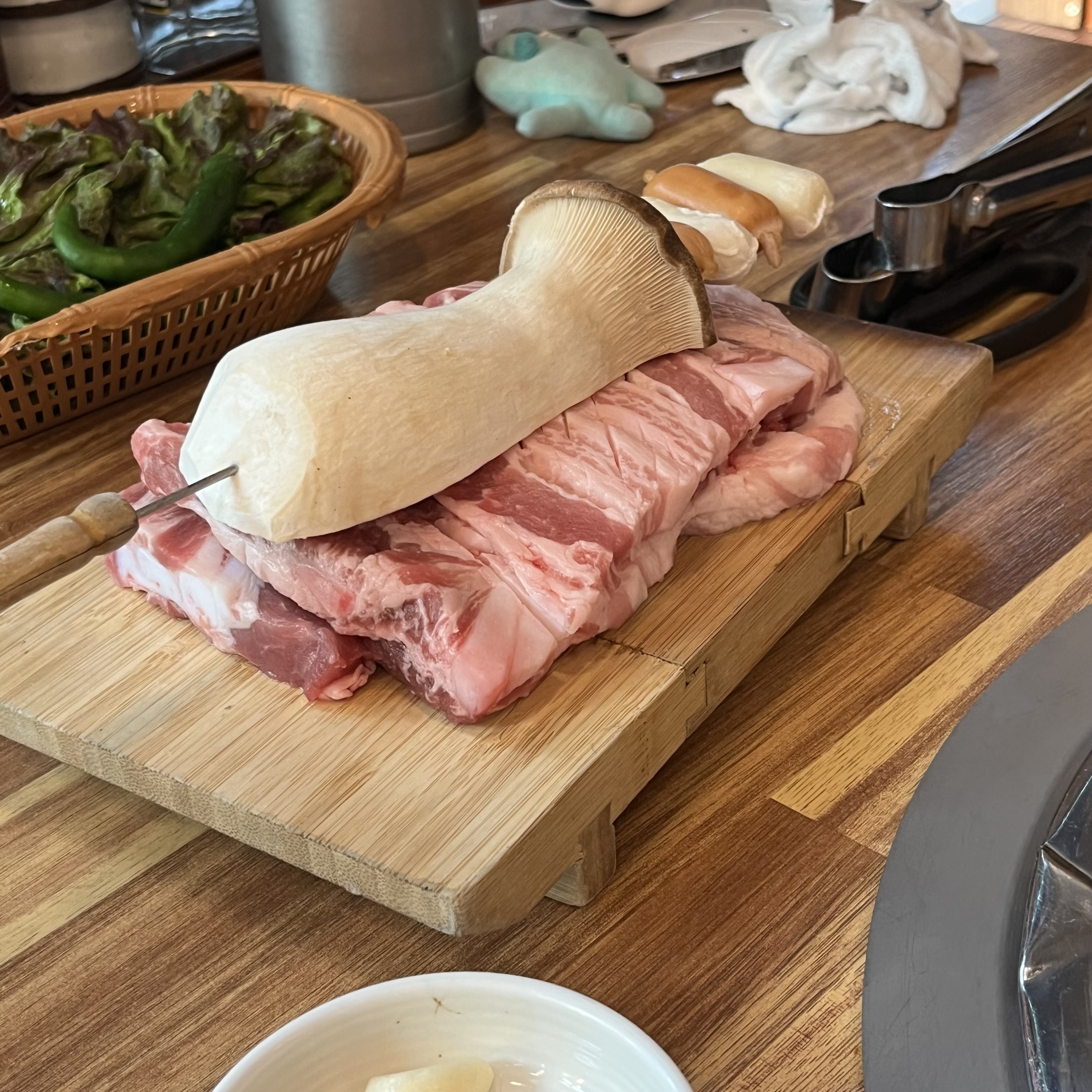 주문한 생갈비 메뉴