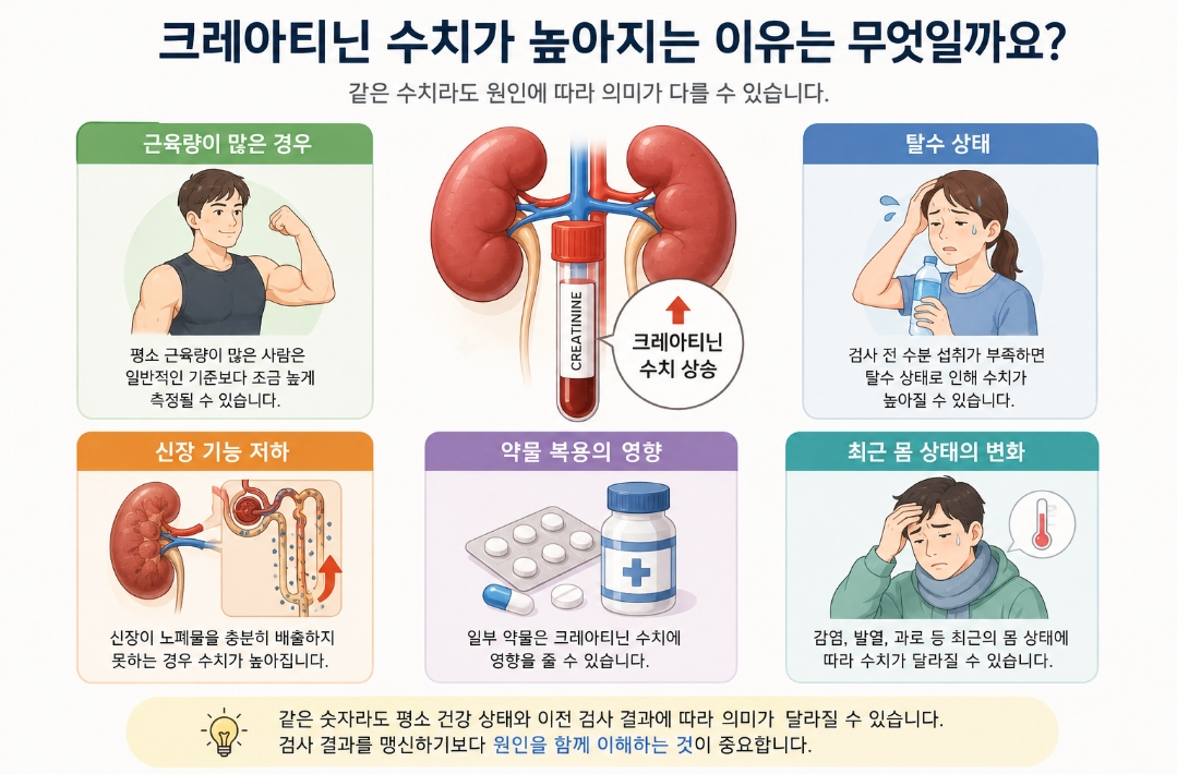 크레아티닌 수치가 높아지는 원인