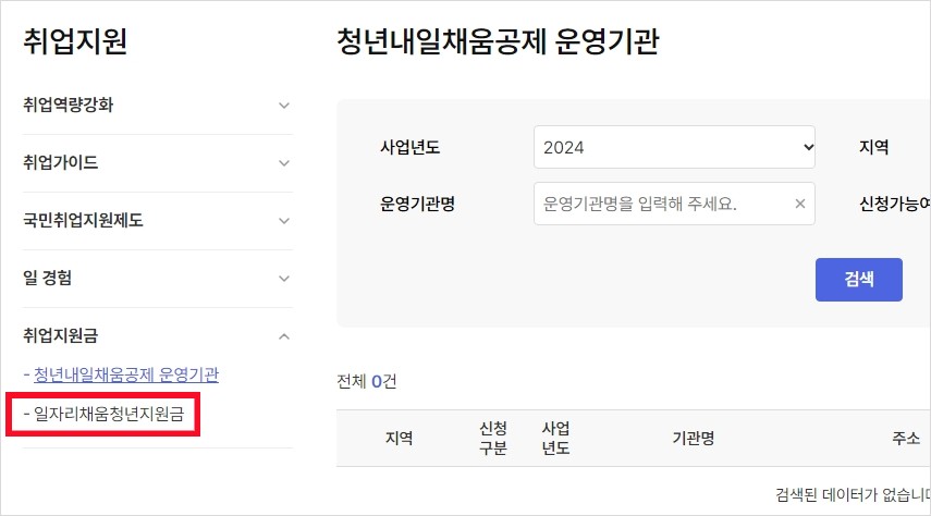 일자리 채움 청년 지원금 신청방법