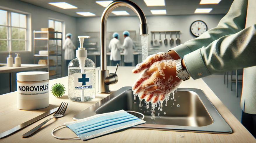 노로바이러스와 관련하여 손씻기를 알려주는 그림