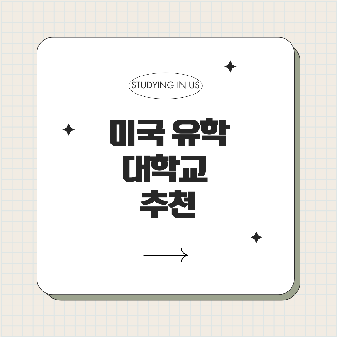 미국 유학 대학교 추천 표지 사진