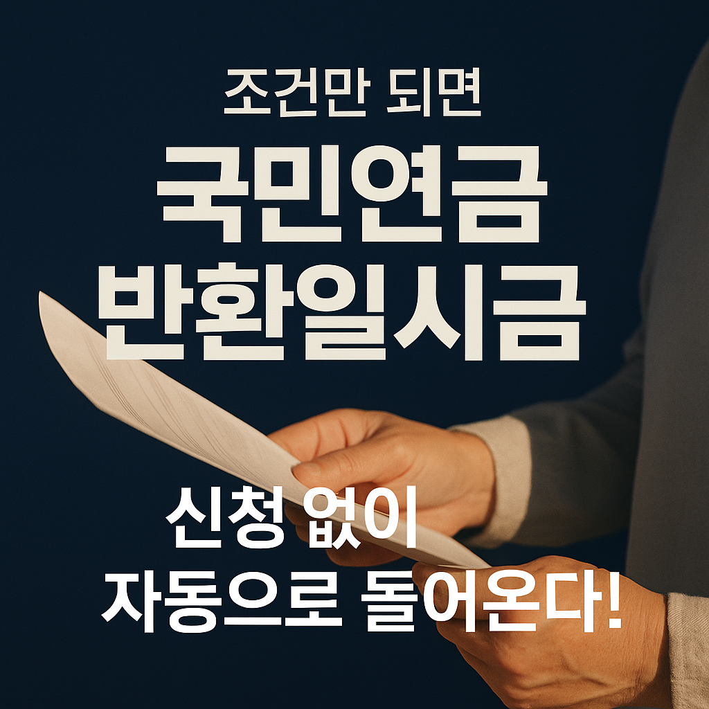 [1편] 몰라도 받는 돈 시리즈 - 국민연금 반환일시금 자동지급 조건 정리