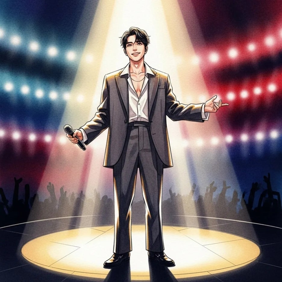 웅장한 무대 위, 빛나는 아티스트의 모습