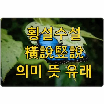 횡설수설 뜻 유래 예시 문장 모음_5