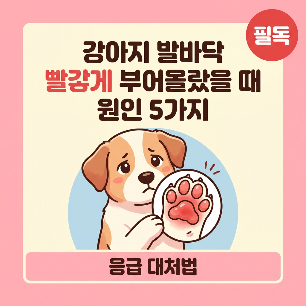 강아지 발바닥 빨갛게 부어올랐을 때 원인 5가지와 즉시 대처법 완전 정리