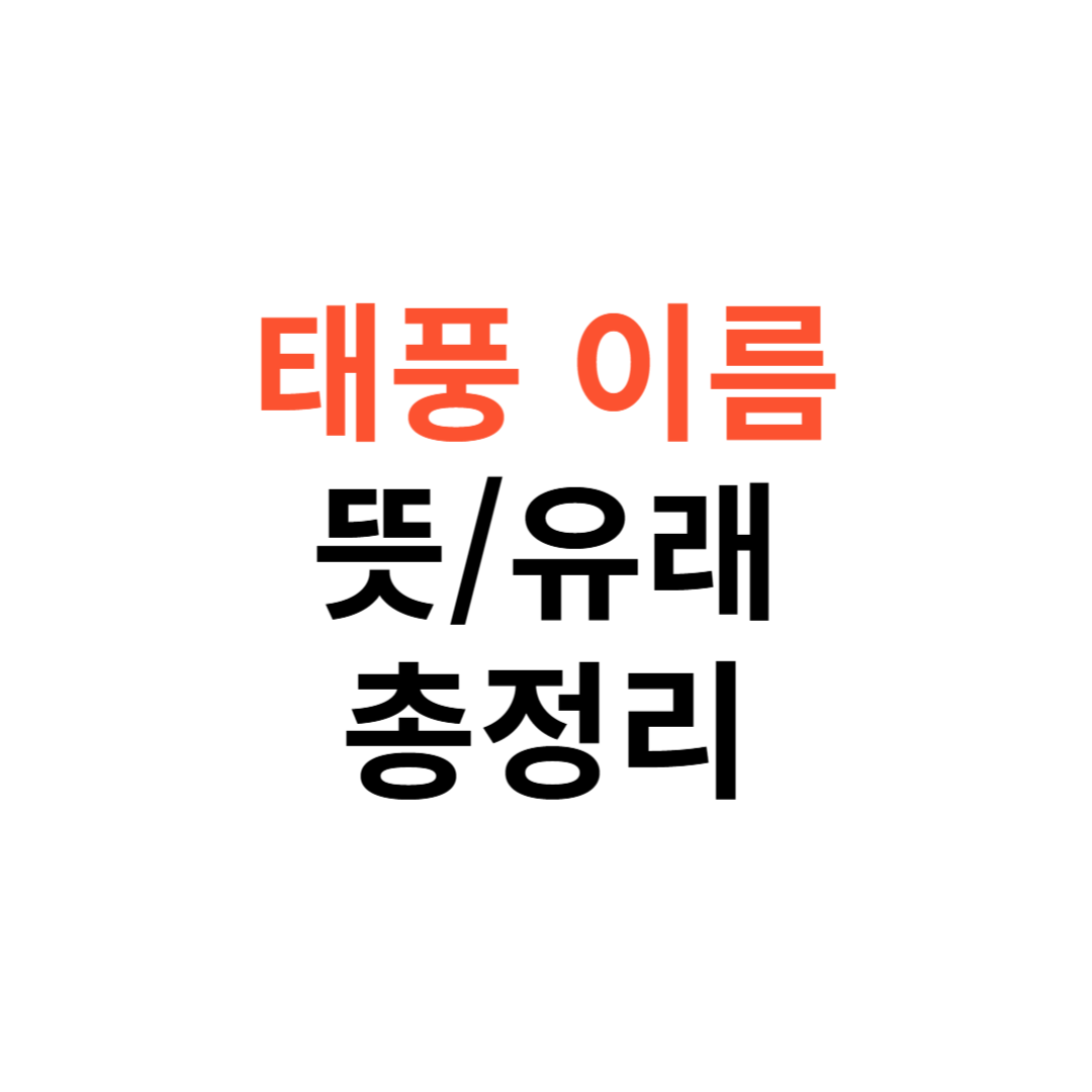 태풍 이름 뜻과 유래