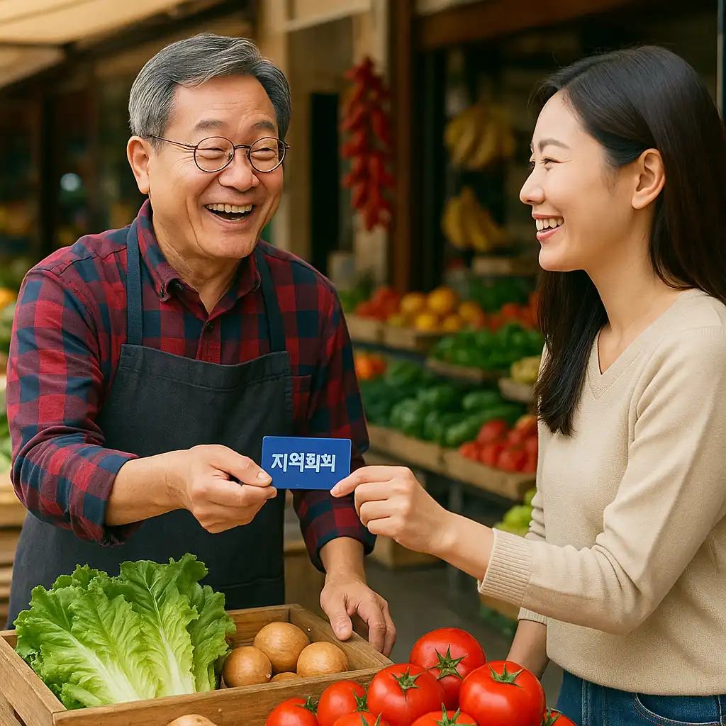 지역상권에서 지역화폐를 사용하는 모습