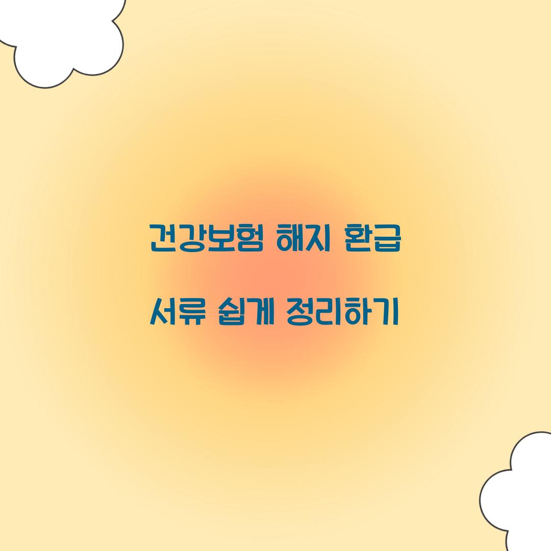 건강보험 해지 환급 서류