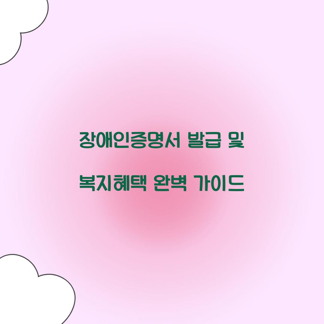 장애인증명서 발급