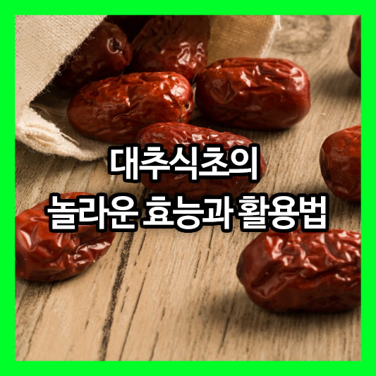 대추식초의 놀라운 효능과 활용법
