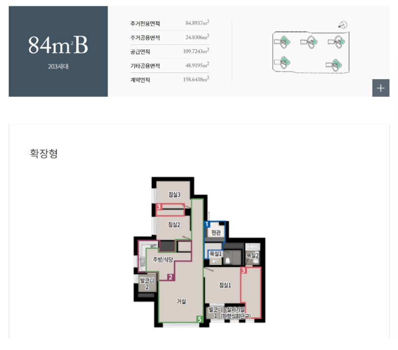 감일 푸르지오 마크베르 평면도 84B