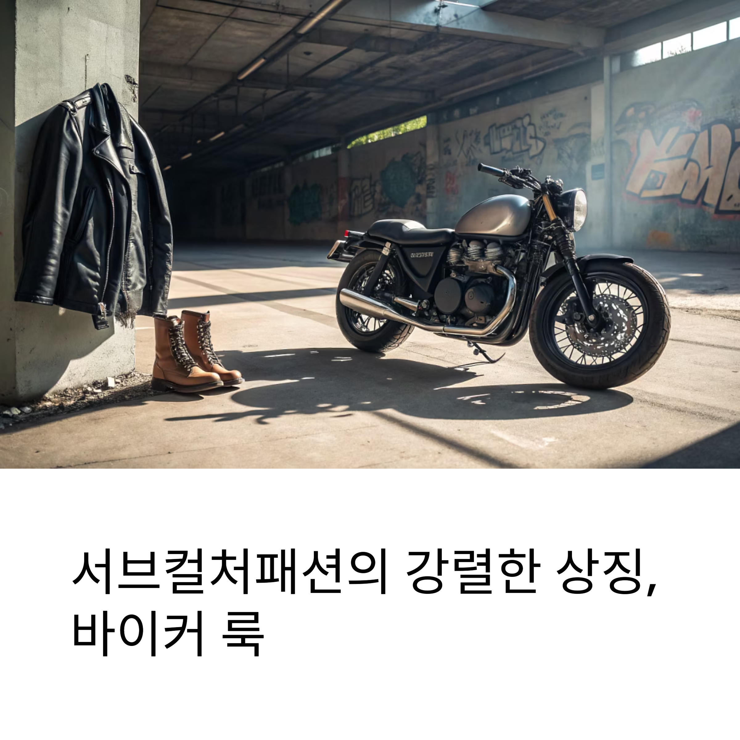 서브컬처패션으로 완성하는 바이커 룩 – 가죽 재킷과 워커의 강렬한 조합