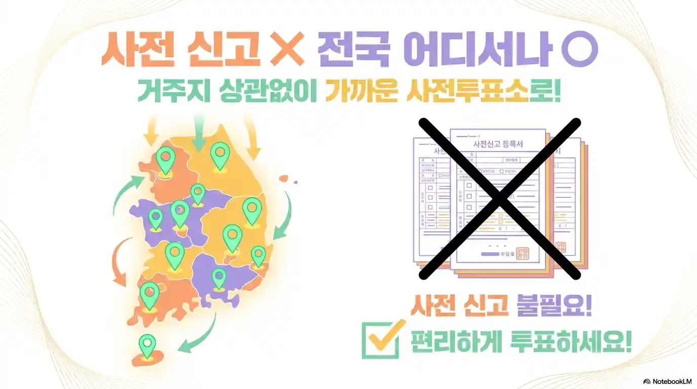 사전투표 핵심 사전신고 없이 거주지 상관없이 투표 가능