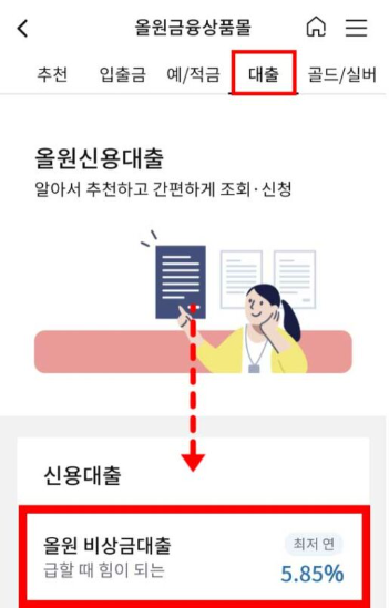농협 올원 비상금대출