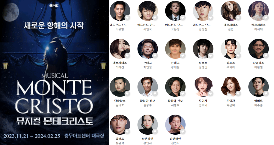 몬테크리스토 포스터 등장인물