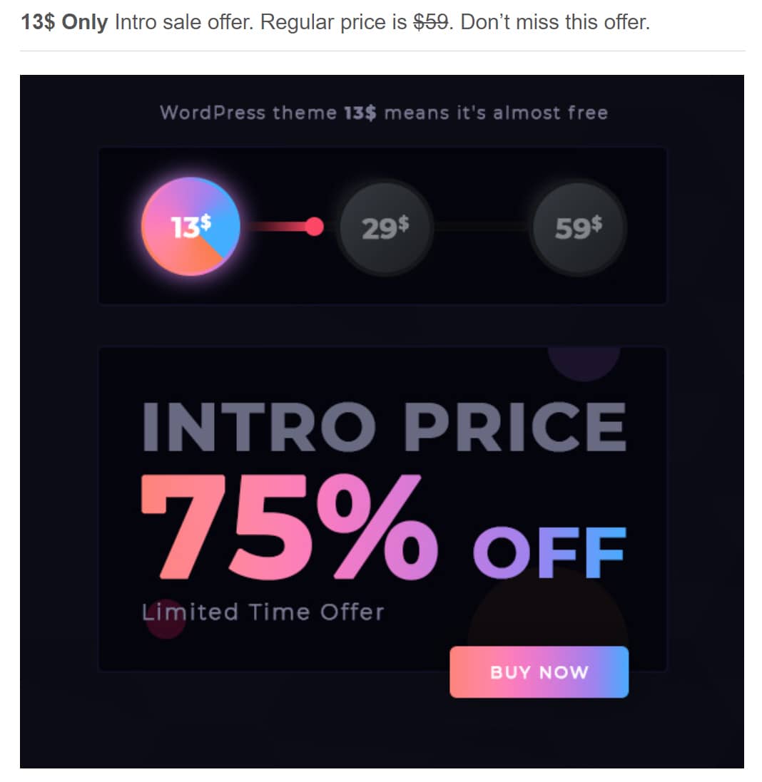 개인용 포트폴리오 워드프레스 테마 InBio - 13달러 할인 판매