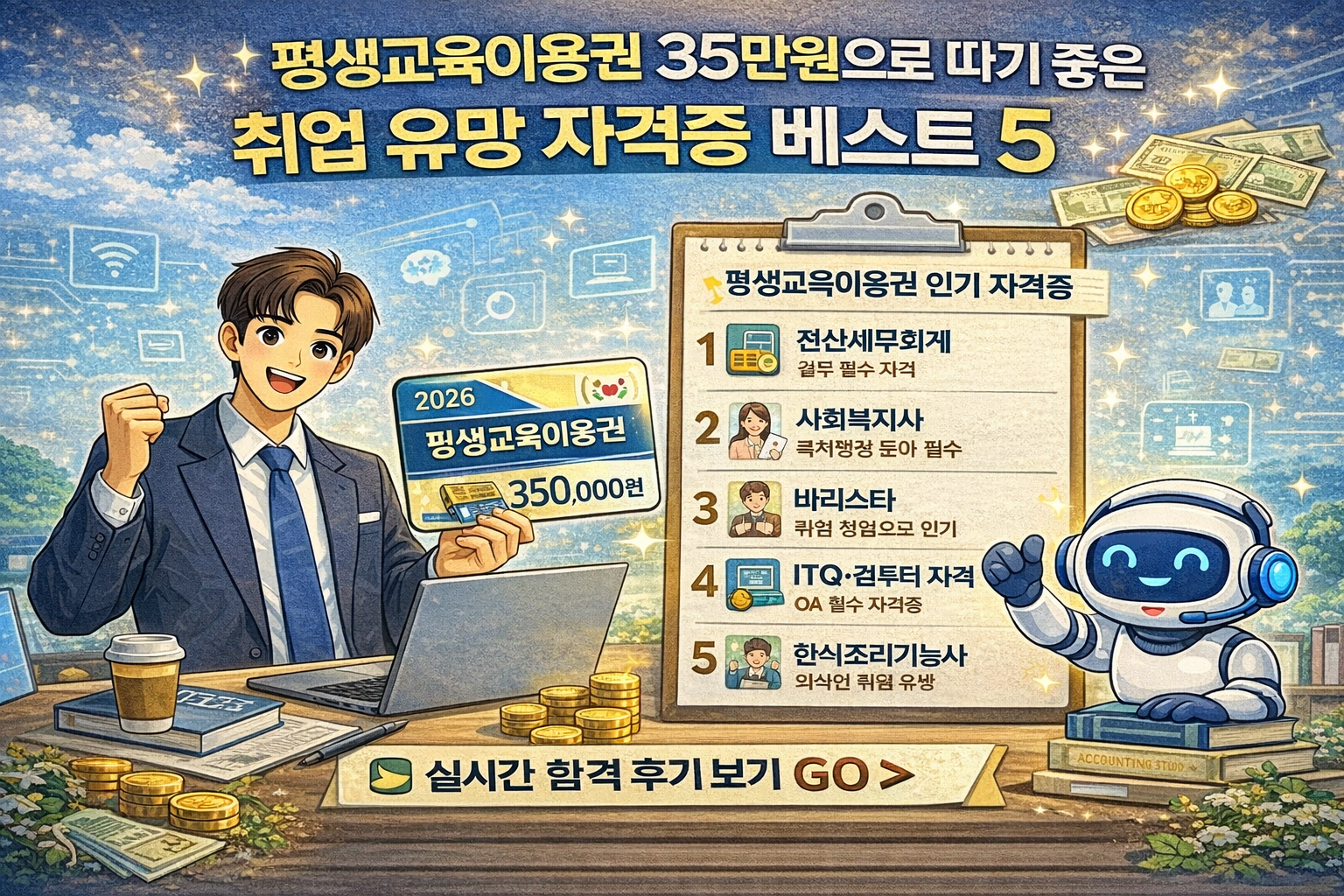 최신 평생교육이용권 35만원으로 따기 좋은 취업 유망 자격증 베스트 5 설명이미지