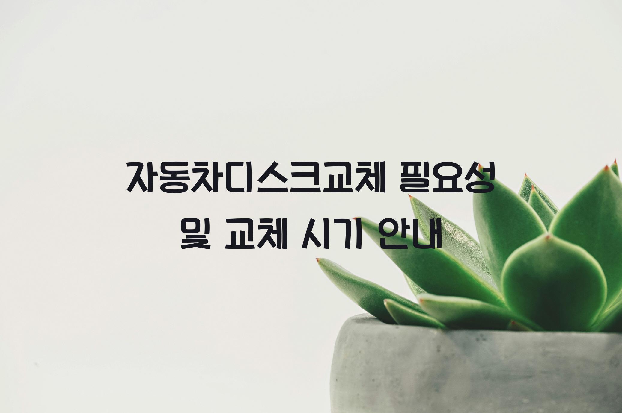 자동차디스크교체
