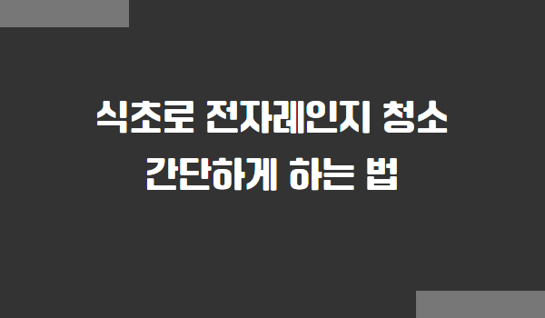 식초로 전자레인지 청소 하는 법