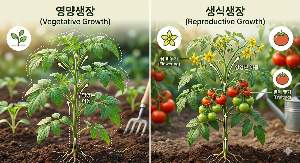 영양 생장과 생식생장의 비교