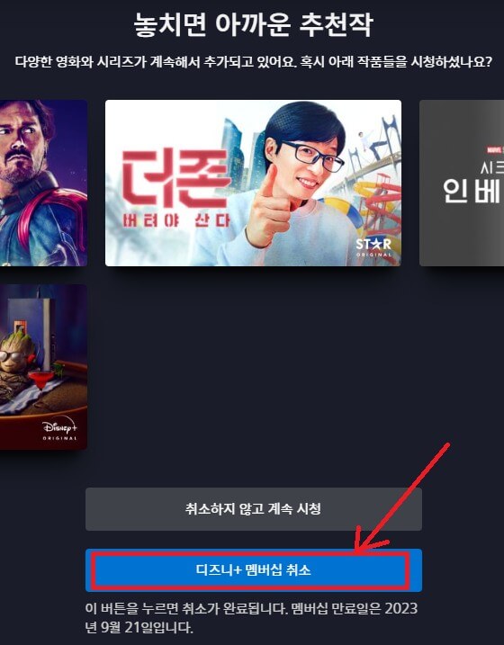 디즈니플러스 계정탈퇴