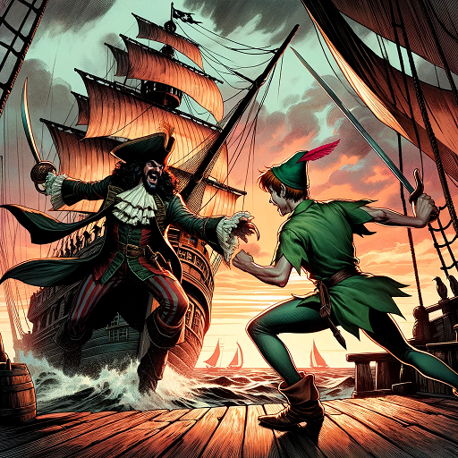 피터팬과 후크선장의 대결