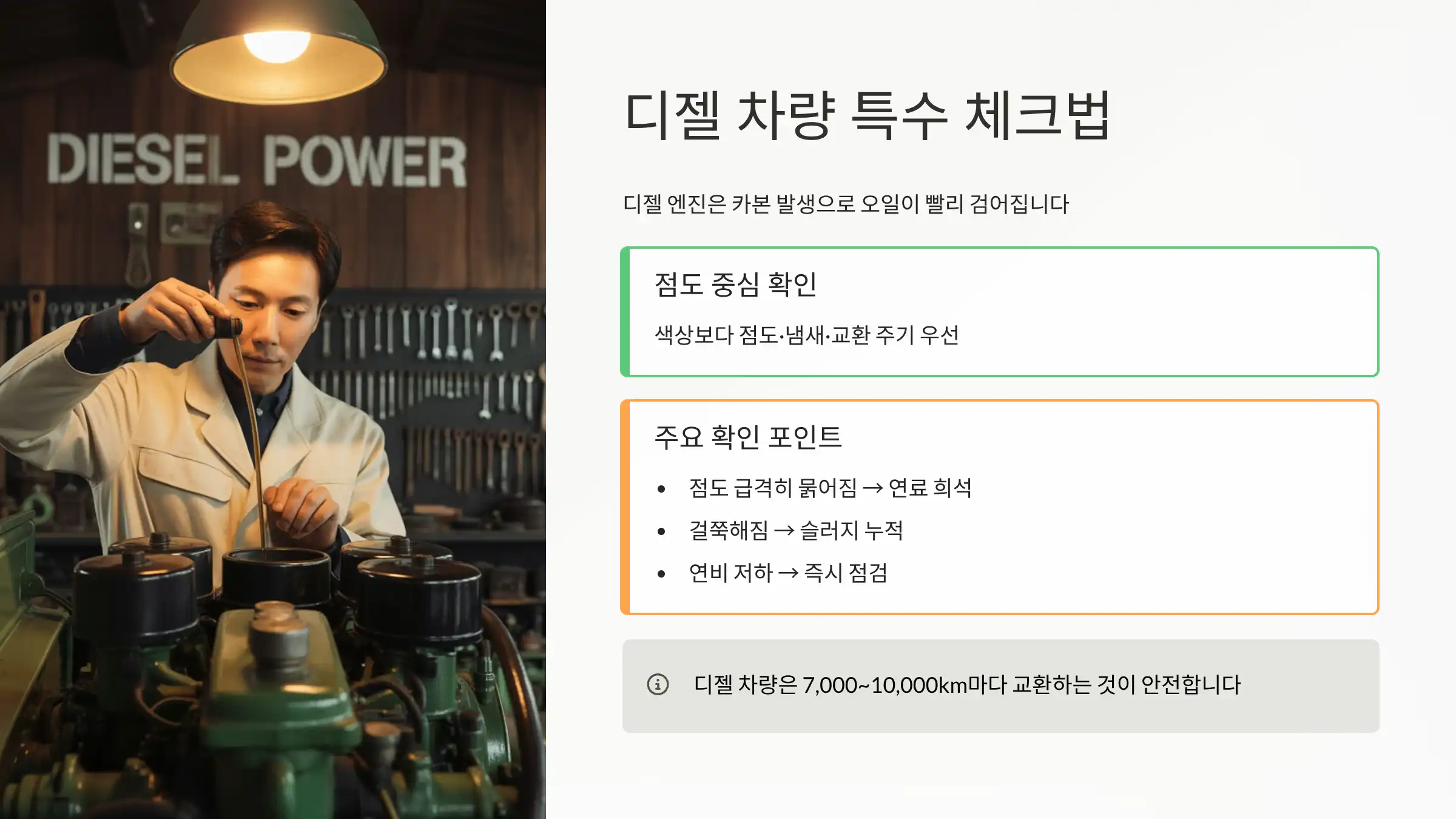 디젤 차량 특수 체크법