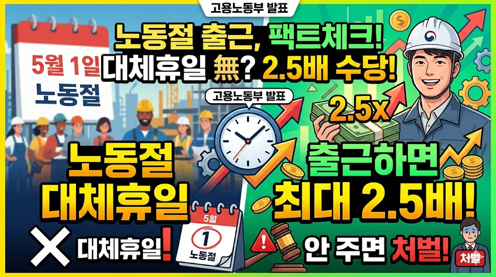 고용부 &ldquo;노동절 대체휴일 불가&rdquo;&hellip;출근하면 최대 2.5배
