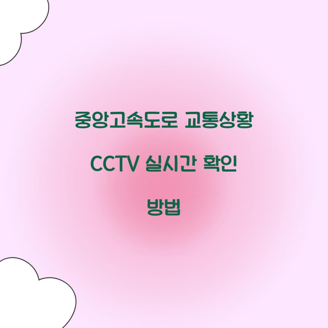 중앙고속도로 교통상황 CCTV