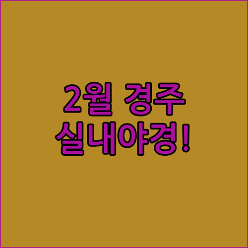 2월 경주 여행 실내 명소와 야경 코..