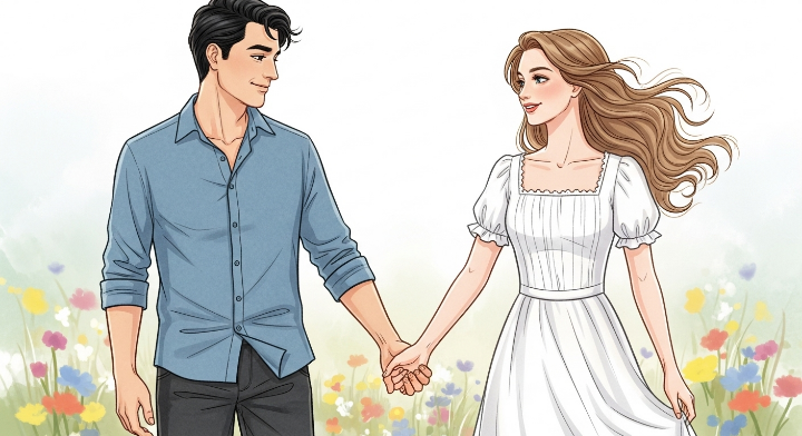 키스데이를 소개하기 위해서 만든 이미지입니다.
사랑하는 남녀가 손을 잡고 걸어가고 있는 장면입니다.
손을 잡고 있으면서 서로를 바로 보는 눈길이 사랑스럽습니다.