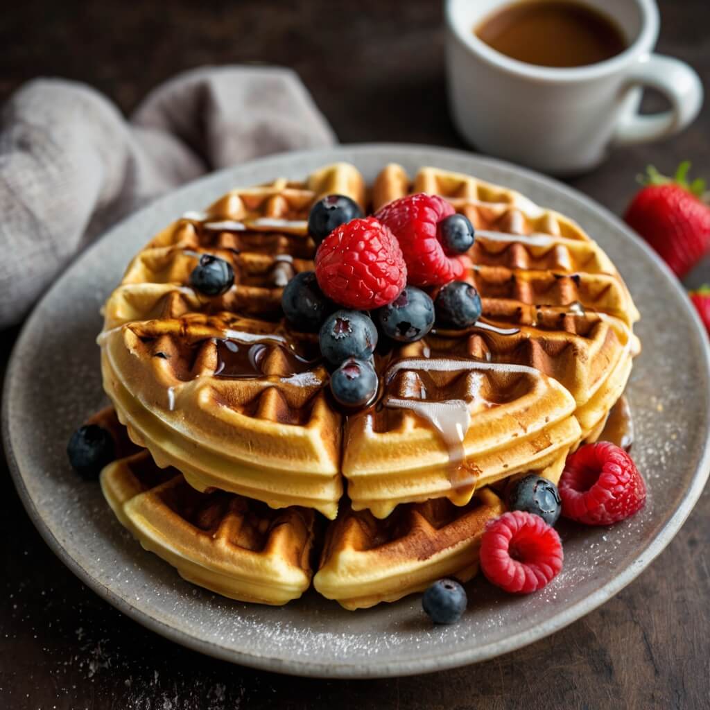 바삭하게-구워진-와플