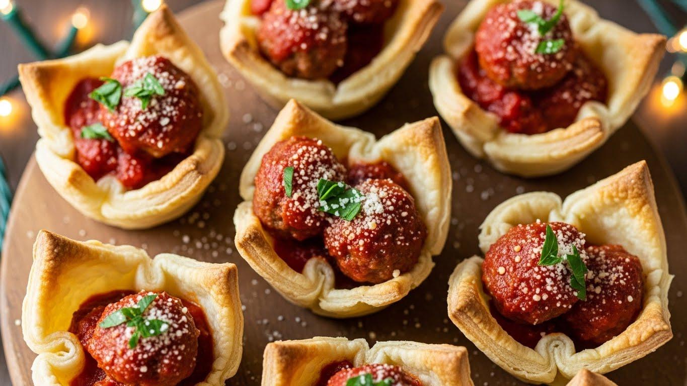 연말 파티 요리로 제격인 토마토소스 미트볼 미니컵