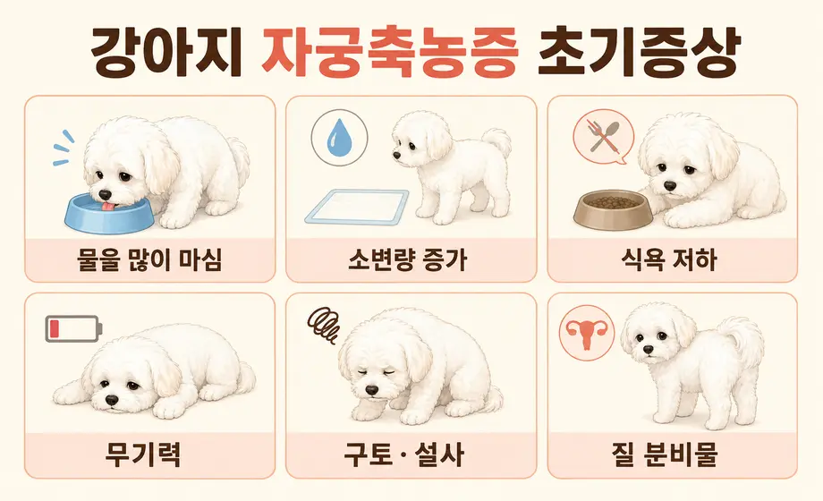 강아지 자궁축농증 초기증상 6가지와 의심 행동