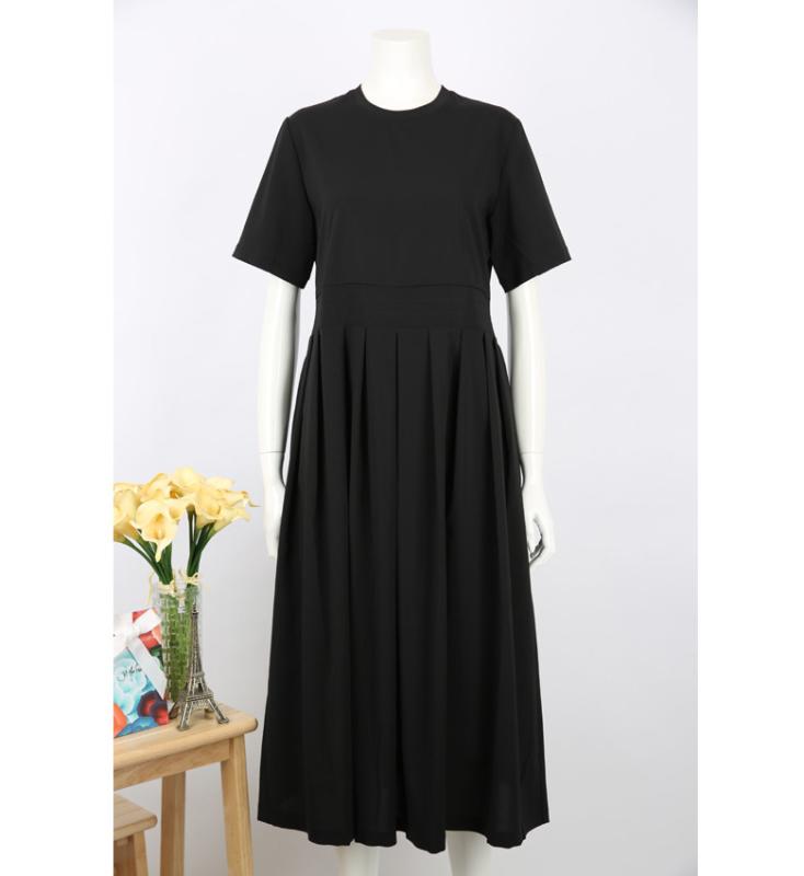 홍승애풍기인견 인견원피스 라운드플리츠원피스-검정