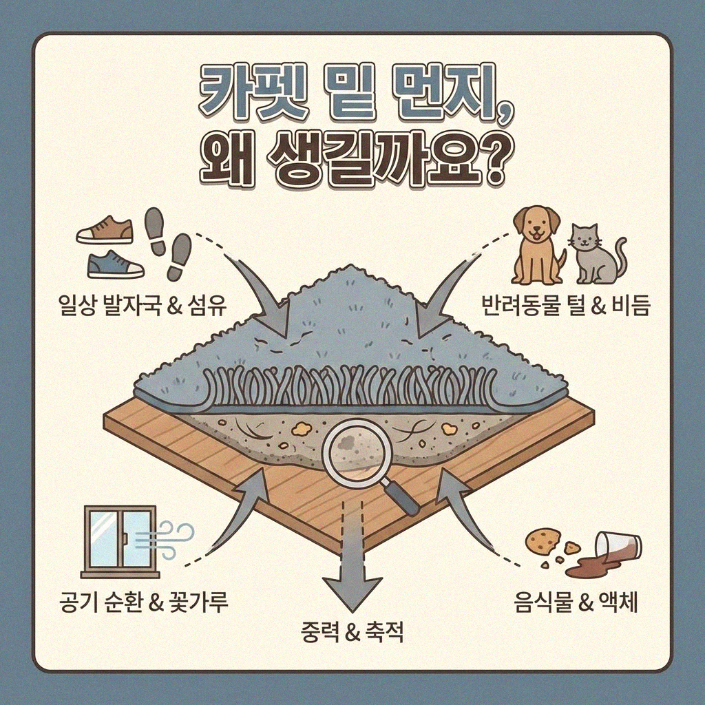 카펫 밑 먼지 완벽하게 제거하는 요령
